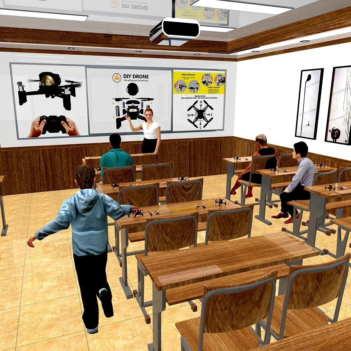 کوادکوپتر مسابقه ای کوچک REMOKING R605 RC STEM با حالت بدون سر، چرخش 360 درجه، 4 کانال، حفظ ارتفاع، اسباب بازی آموزشی ساختنی و کیت علمی (2.4 گیگاهرتز)