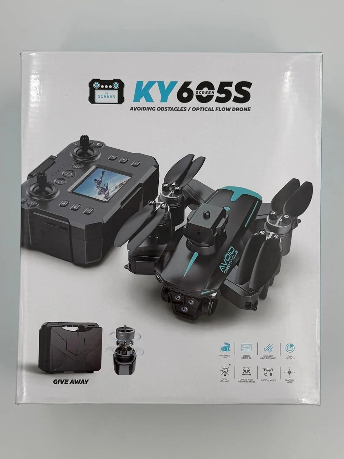 پهپاد KY605S، دارای سه دوربین با قابلیت تصویربرداری عمودی، WiFi FPV با کیفیت 4K، لنز ESC 3، اجتناب 360 درجه از موانع، موقعیت یابی جریان نوری، کوادکوپتر تاشو RC، 3 باتری.