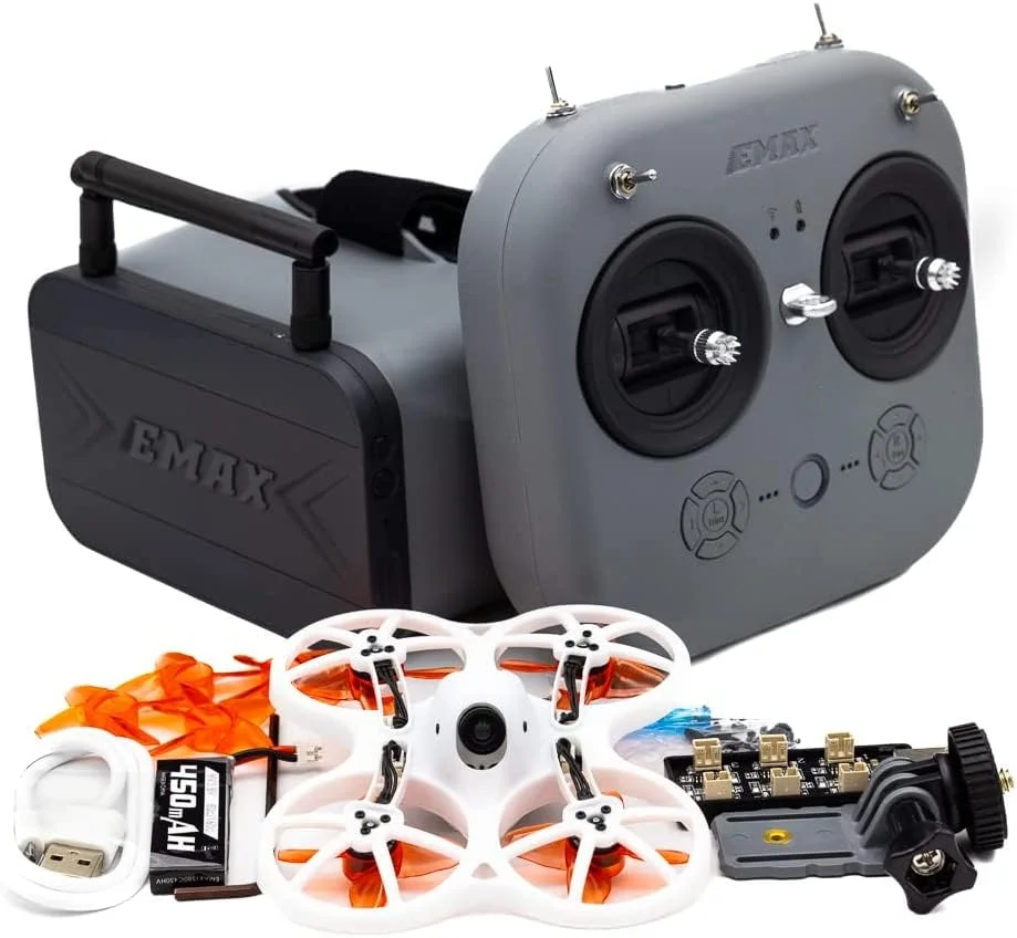 کیت پهپاد FPV کوچک EMAX مدل EZ Pilot Pro RTF، پهپاد دید اول شخص با دوربین 1200TVL E01، VTX قابل تعویض 25-100-200، پهپاد مینی با عینک و فرستنده E8 برای کودکان، بزرگسالان و مبتدیان