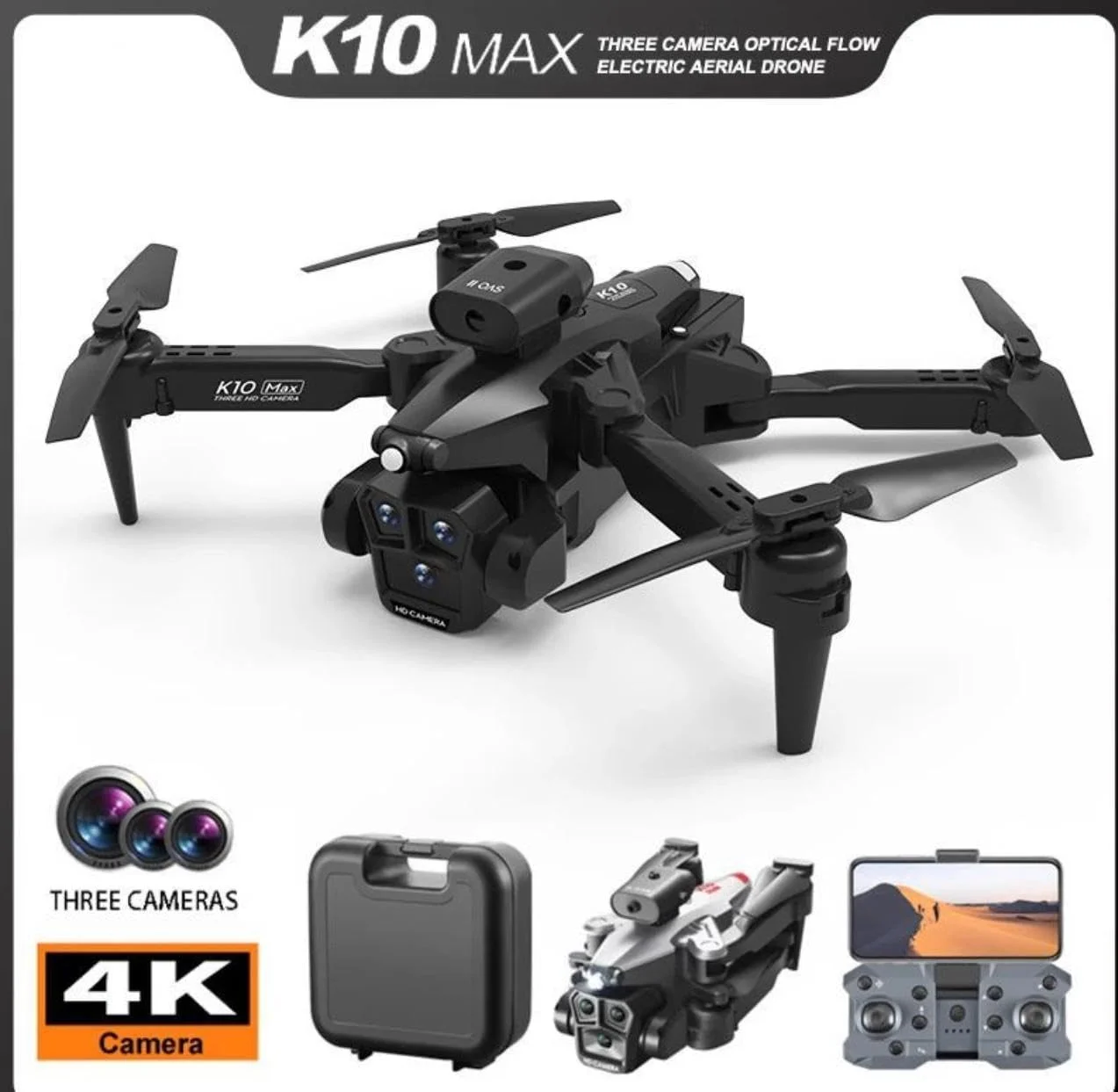 مینی پهپاد 3 دوربینه، 4K HD برای بزرگسالان، کنترل تلفن از طریق وای فای، انتقال FPV تا 3 کیلومتر، ضد لرزش، اجتناب از موانع، کوادکوپتر گیمبال 3 محوره با EIS و موتور براشلس با باتری های قدرتمند مینی پهپاد 3 دوربینه، 4K HD برای بزرگسالان، کنترل تلفن از طریق وای فای، انتقال FPV تا 3 کیلومتر، ضد لرزش، اجتناب از موانع، کوادکوپتر گیمبال 3 محوره با EIS و موتور براشلس با باتری های قدرتمند