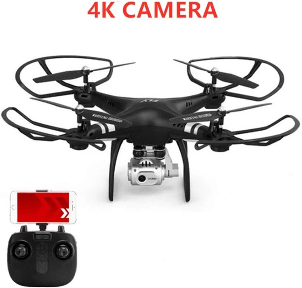 کوادکوپتر RC با دوربین 4K Wifi FPV، هلیکوپتر RC با زمان پرواز 20-25 دقیقه، کوادکوپتر حرفه ای درون 720p