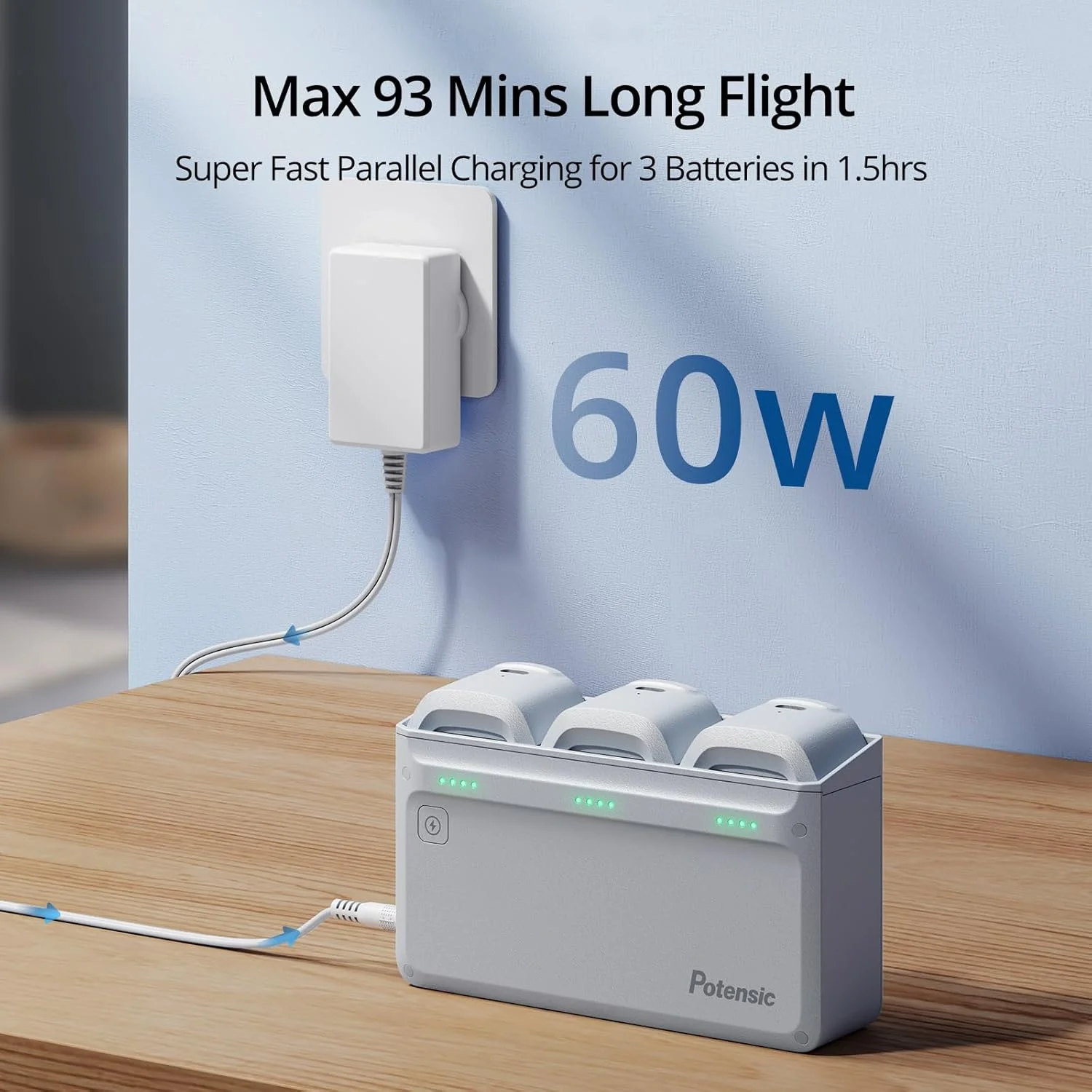 پهپاد GPS پوتنسیک ATOM SE با دوربین 4K EIS، وزن زیر 249 گرم، 93 دقیقه پرواز، انتقال FPV 4 کیلومتر، موتور براشلس، حداکثر سرعت 16 متر بر ثانیه، هاب شارژ سریع موازی 60 وات، Fly More Combo