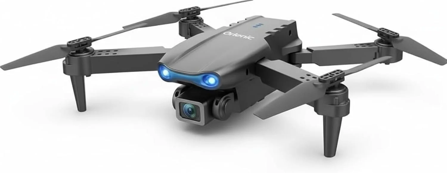 پهپاد تاشو با دوربین‌های دوگانه 4K HD، موقعیت‌یابی GPS، کنترل از راه دور برد بلند، انتقال زنده WiFi FPV، کوادکوپتر RC قابل حمل با کیف حمل و باتری‌های اضافی