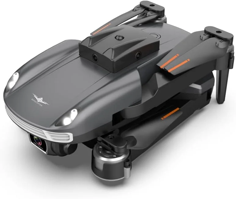 پهپاد MZtoyz KF616، پهپاد دوربین دوگانه 4K، عملکرد WiFi خاکستری تیتانیومی برای فضای باز و 2 باتری