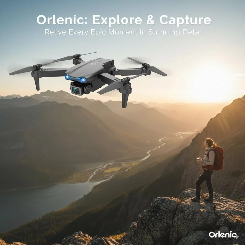 پهپاد تاشو با دوربین‌های دوگانه 4K HD، موقعیت‌یابی GPS، کنترل از راه دور برد بلند، انتقال زنده WiFi FPV، کوادکوپتر RC قابل حمل با کیف حمل و باتری‌های اضافی