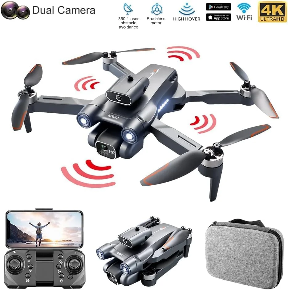 پهپاد S1S 2.4G WIFI FPV با دوربین 6K HD، زمان پرواز 18 دقیقه، موتور بدون جاروبک، تاشو، کوادکوپتر RC مدل RTF