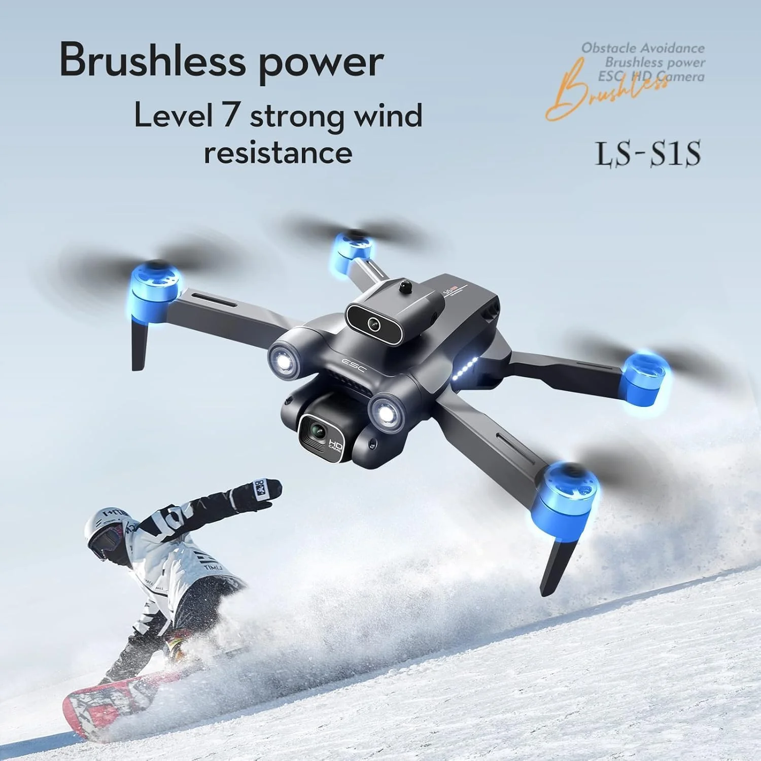 پهپاد S1S 2.4G WIFI FPV با دوربین 6K HD، زمان پرواز 18 دقیقه، موتور بدون جاروبک، تاشو، کوادکوپتر RC مدل RTF