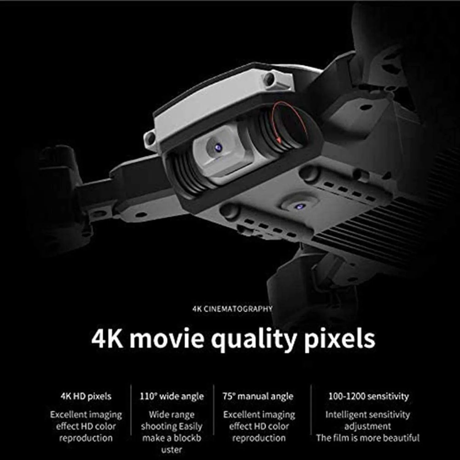 پهپاد موقعیت یابی GPS/جریان نوری با دوربین دوگانه 4K HD FPV، کوادکوپتر تاشو RC، 6 محور وای فای 5G با قابلیت پخش زنده ویدیو 360 درجه، کنترل حرکتی، بازگشت خودکار، تعقیب سوژه