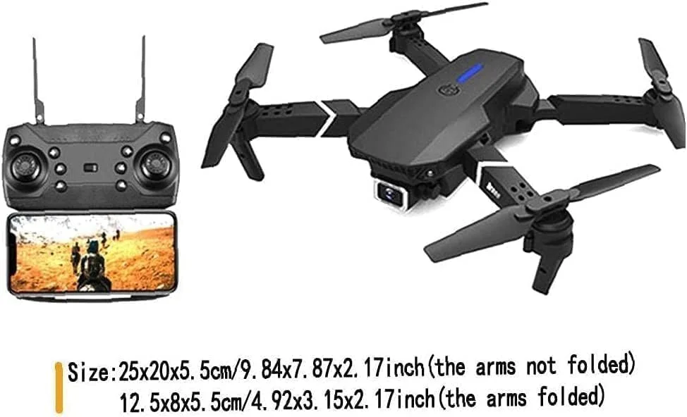 مینی پهپاد با دوربین دوگانه 4K HD برای بزرگسالان و کودکان - کوادکوپتر تاشو RC با انتقال وای فای FPV، کنترل برنامه تلفن، سلفی حرکتی، حالت بدون سر و نگه داشتن ارتفاع - پهپاد کنترل از راه دور قابل حمل