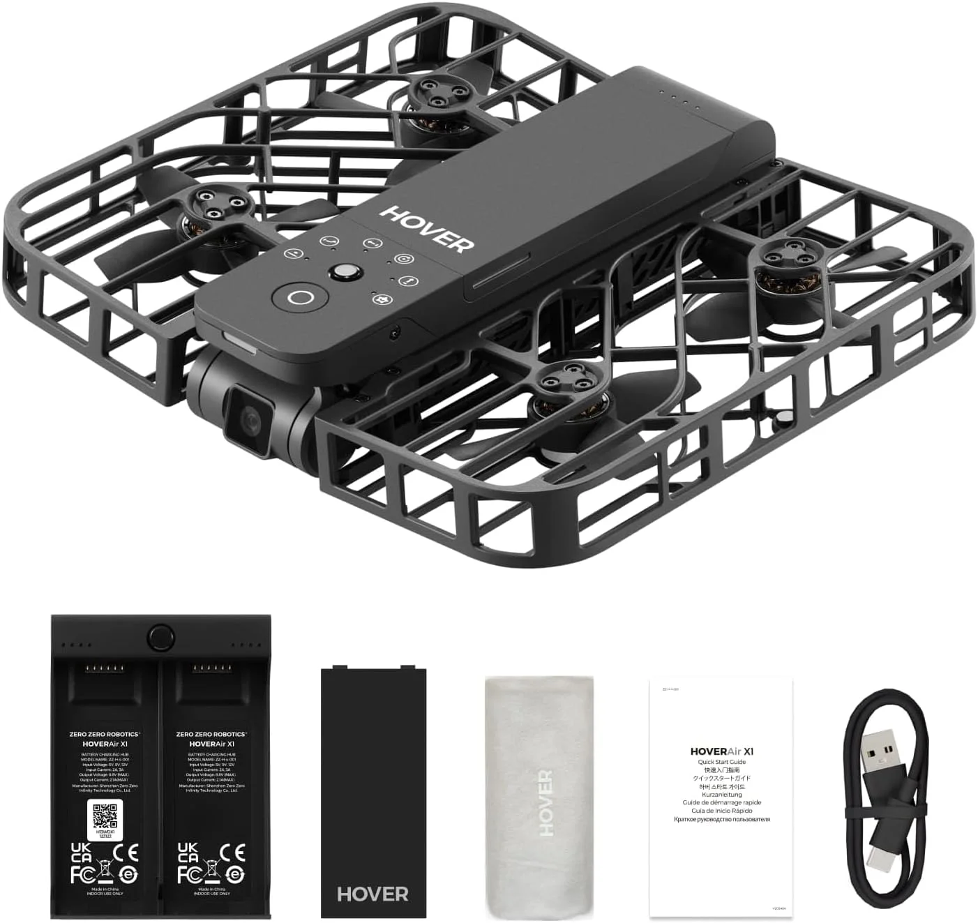 دوربین پرنده خودکار HOVERAir X1، فیلمبرداری HDR، بلند شدن از کف دست، مسیرهای پرواز هوشمند، حالت دنبال کردن، دوربین پرنده تاشو با کنترل بدون دست (مجموعه)