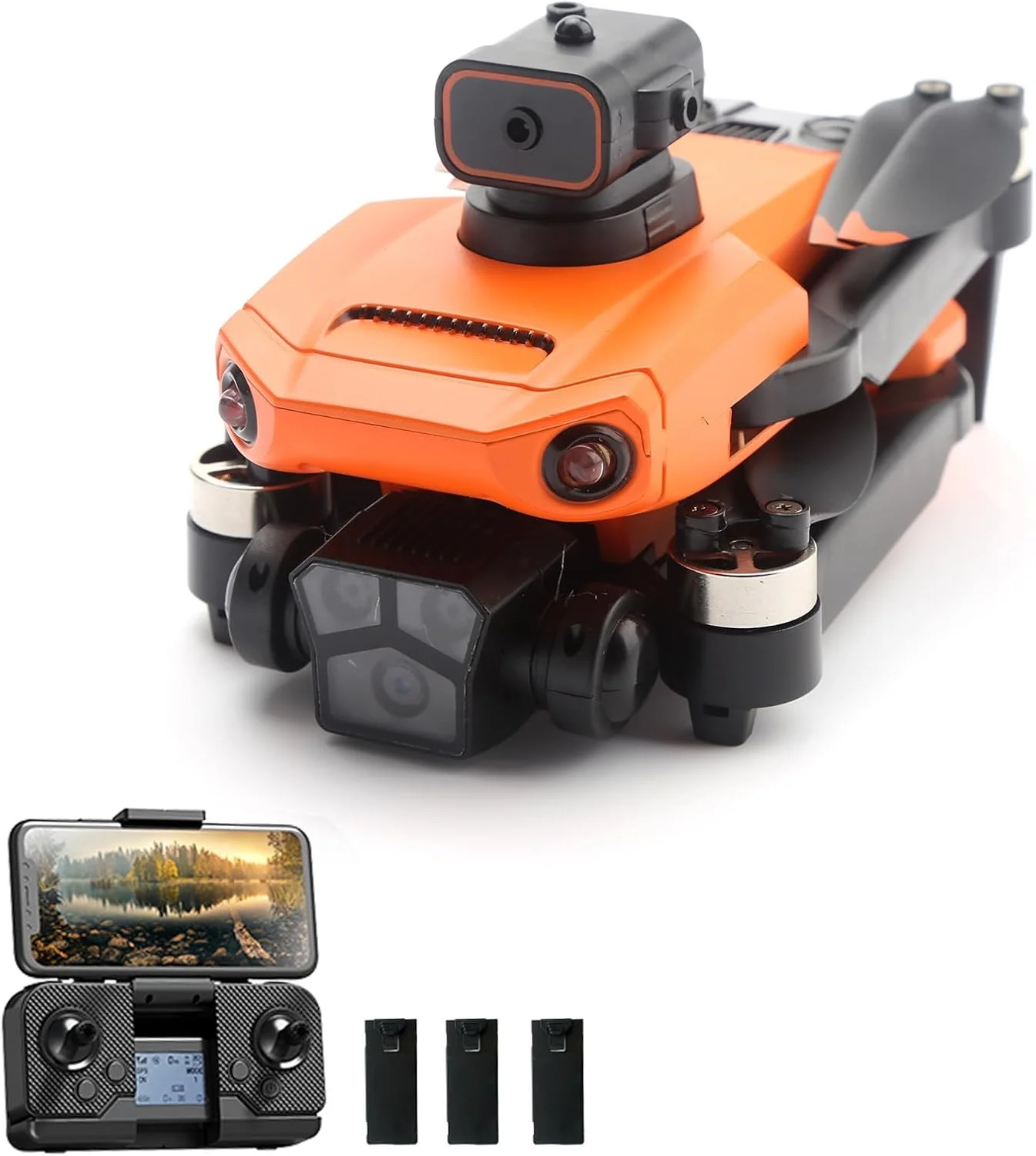 کوادکوپتر گولسکی با دوربین دوگانه 4K GPS، اجتناب از موانع، موتور براشلس، موقعیت یابی جریان نوری، کوادکوپتر RC برای کودکان و بزرگسالان، همراه با کیف نگهداری