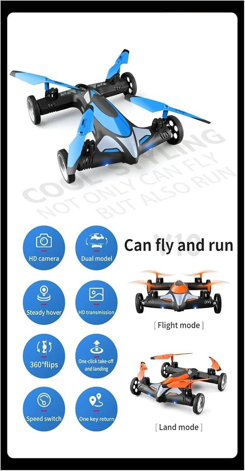 ماشین پرنده ۲ در ۱ کنترلی با دوربین 4K HD و چراغ LED ماشین پرنده ۲ در ۱ کنترلی با دوربین 4K HD و چراغ LED