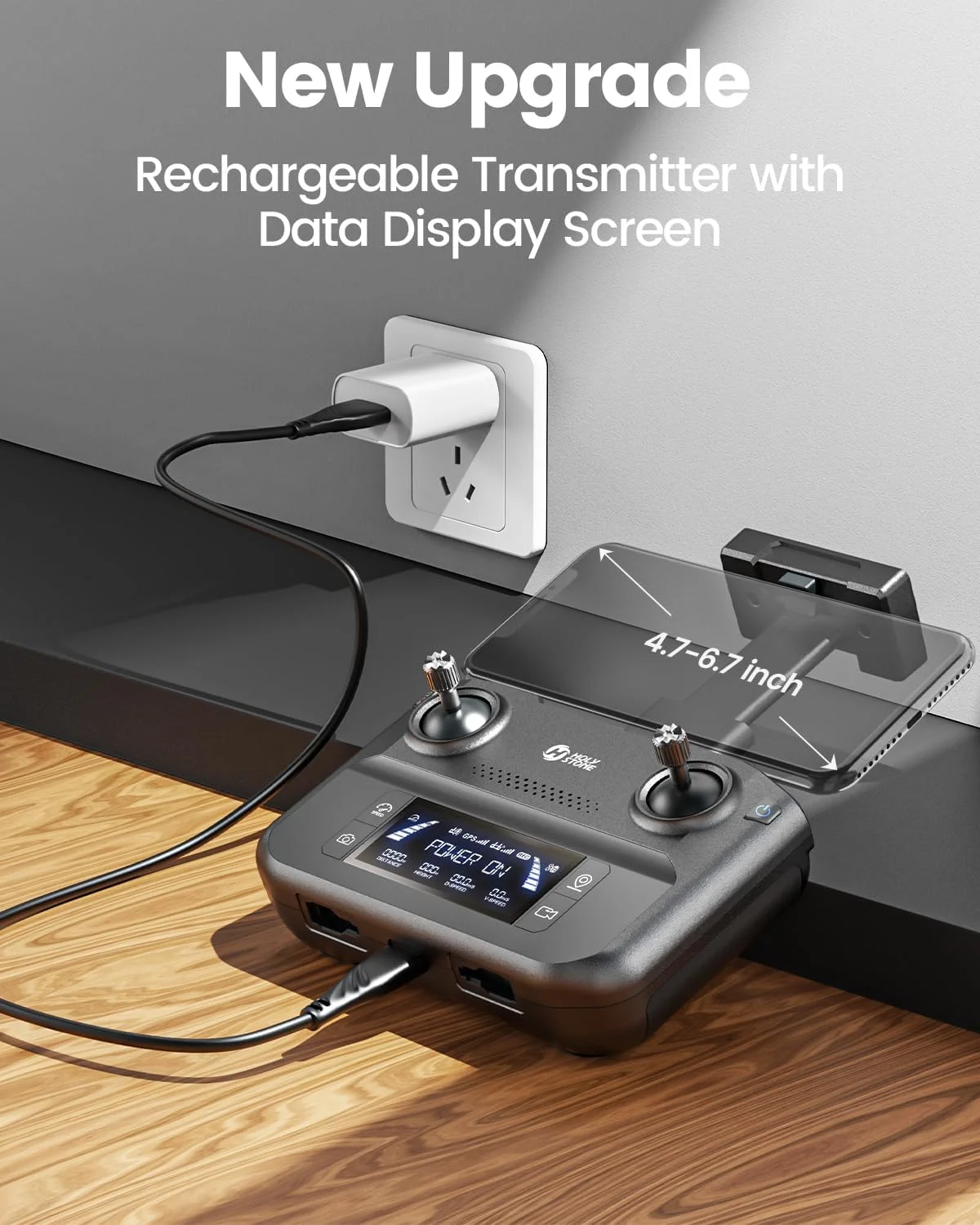 هلی استون HS600 پهپاد گیمبال 2 محوره با دوربین 4K EIS، شناسه یکپارچه از راه دور، برد انتقال 3000 متری، پهپاد GPS با موتورهای براشلس، 4K/30FPS، Follow Me، مقاومت در برابر باد سطح 6