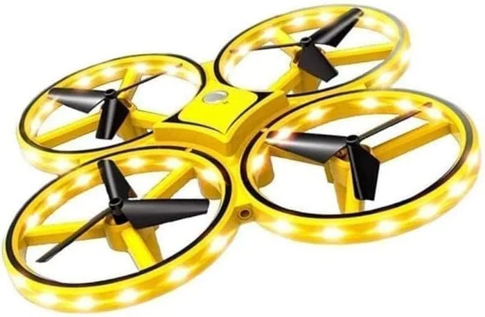 مینی پهپاد پرنده SVRC با کنترل حرکات دست، کوادکوپتر با کنترل ساعت هوشمند، اسباب بازی القایی مادون قرمز LED، زرد