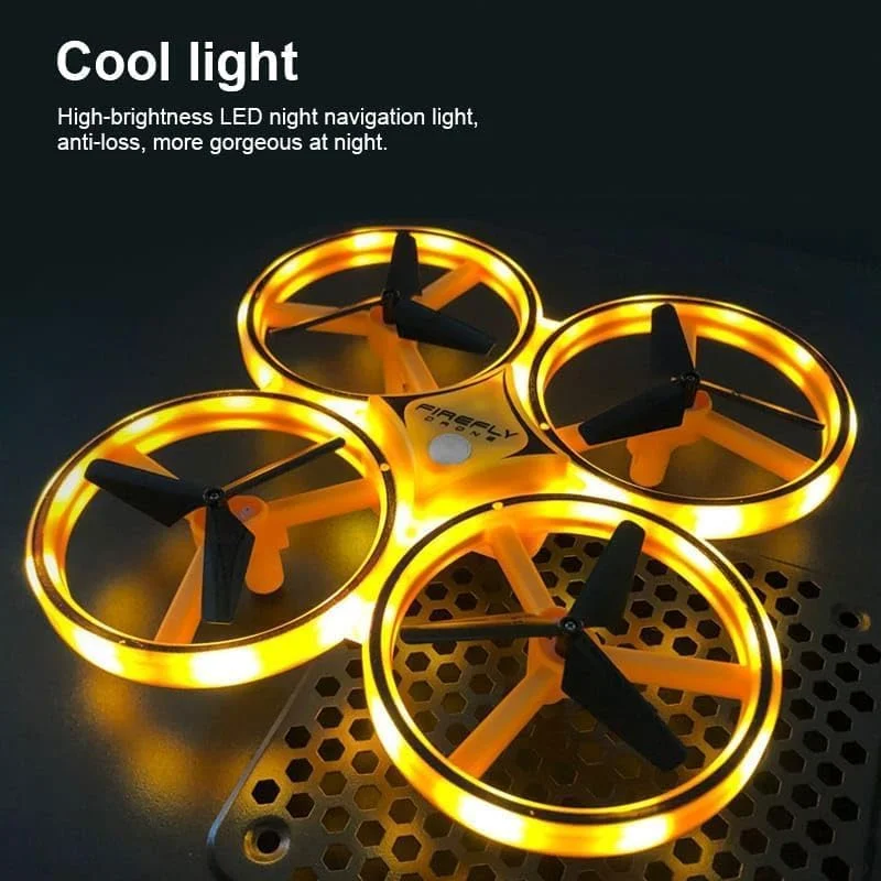 مینی پهپاد پرنده SVRC با کنترل حرکات دست، کوادکوپتر با کنترل ساعت هوشمند، اسباب بازی القایی مادون قرمز LED، زرد