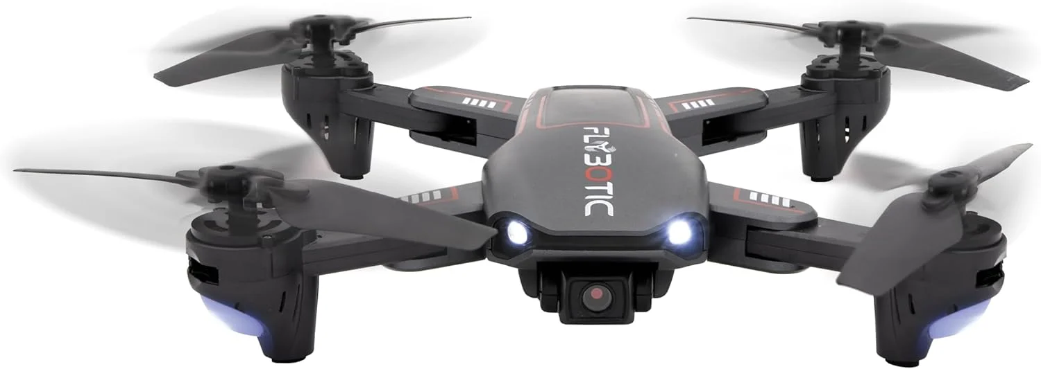 پهپاد تاشو وای فای Flybotic با دوربین HD (1280 x 720 پیکسل) + کیف نگهداری - 4 کانال کنترلی - دارای باتری - پهپاد برای کودکان و بزرگسالان - مناسب فضای داخلی/خارجی - از 14 سال به بالا