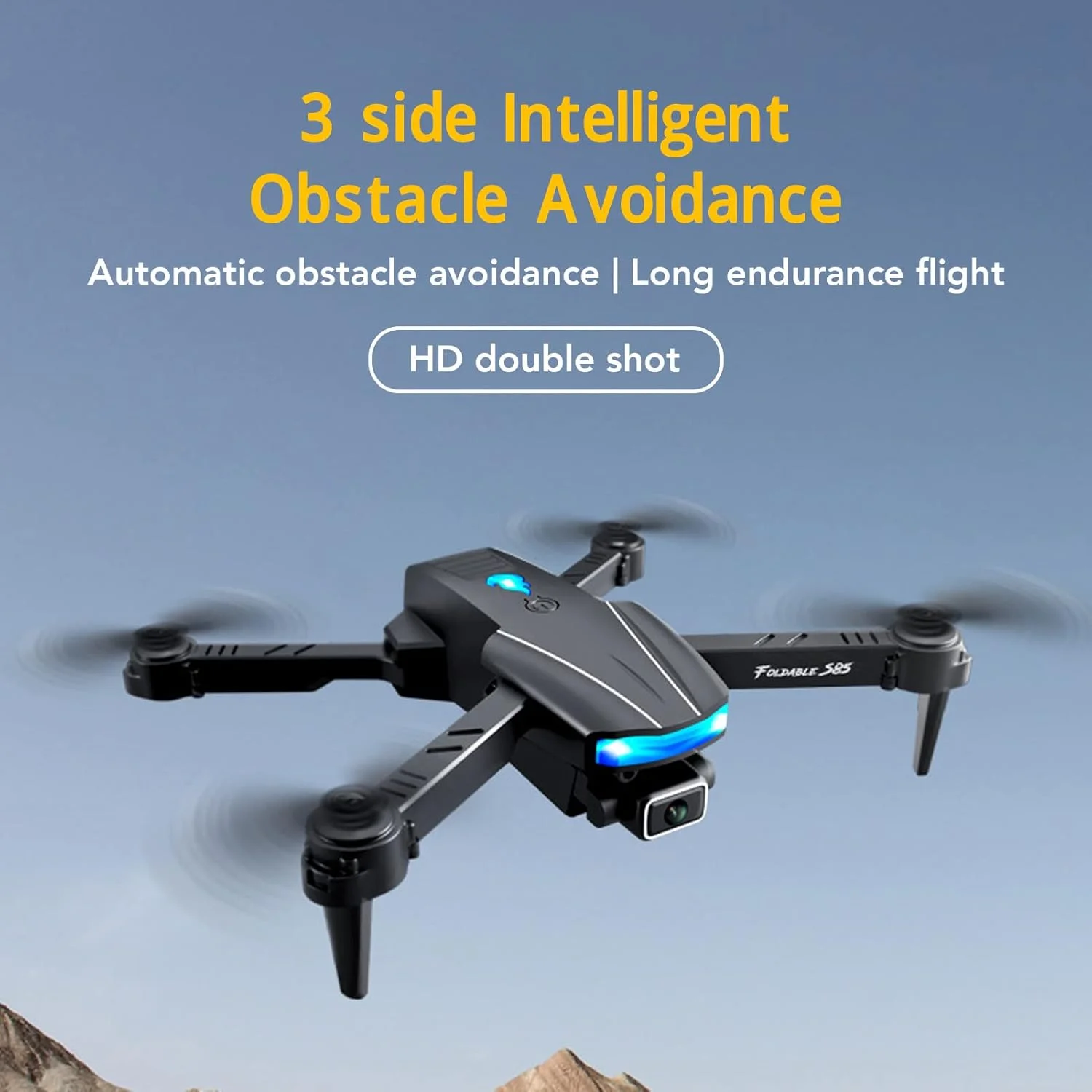 پهپاد تاشو با دوربین دوگانه 4K HD، تثبیت ارتفاع، حالت بدون سر، تشخیص گرانش، مناسب بزرگسالان/مبتدیان، هدیه برای دختران/پسران