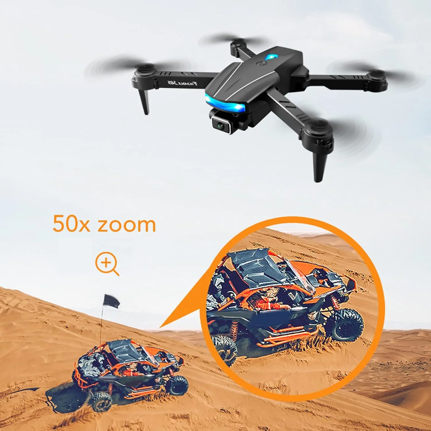 پهپاد تاشو با دوربین دوگانه 4K HD، تثبیت ارتفاع، حالت بدون سر، تشخیص گرانش، مناسب بزرگسالان/مبتدیان، هدیه برای دختران/پسران