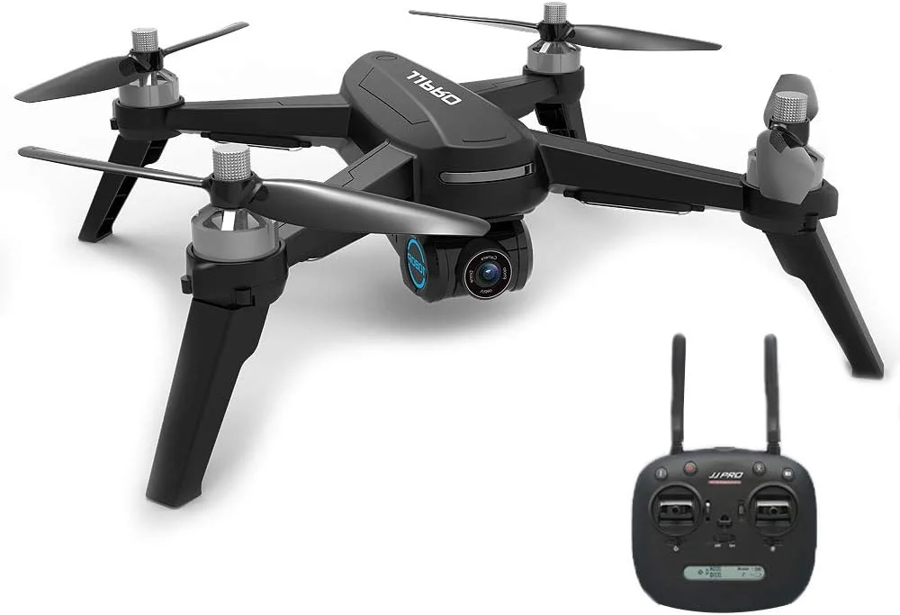 پهپاد حرفه ای با دوربین 1080P وای فای FPV موتور براشلس حفظ ارتفاع هواپیمای چهار محوره موقعیت یابی GPS پرواز 16 دقیقه