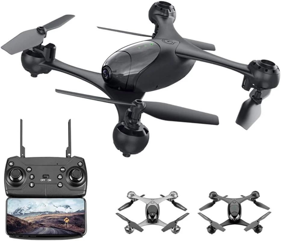 پهپاد عکس سلفی با گیمبال دوربین دوگانه 4K HD WIFI FPV، هلیکوپتر حرفه ای ردیابی گرانشی