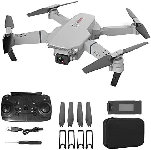 پهپاد تاشو DKH-E88 Pro با دوربین دوگانه 4K HD، انتقال WiFi FPV، حالت بدون سر، حفظ ارتفاع، کنترل تک کلید، مشکی