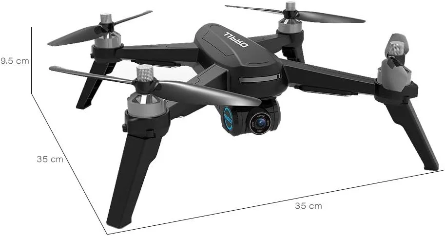 پهپاد حرفه ای با دوربین 1080P وای فای FPV موتور براشلس حفظ ارتفاع هواپیمای چهار محوره موقعیت یابی GPS پرواز 16 دقیقه