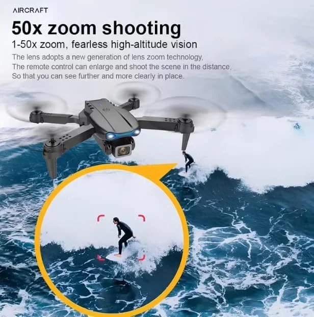 پهپاد E99 با دوربین 4K، بلوتوث، 400 دور در دقیقه، 5 ساعت عمر باتری، مشکی پهپاد E99 با دوربین 4K، بلوتوث، 400 دور در دقیقه، 5 ساعت عمر باتری، مشکی