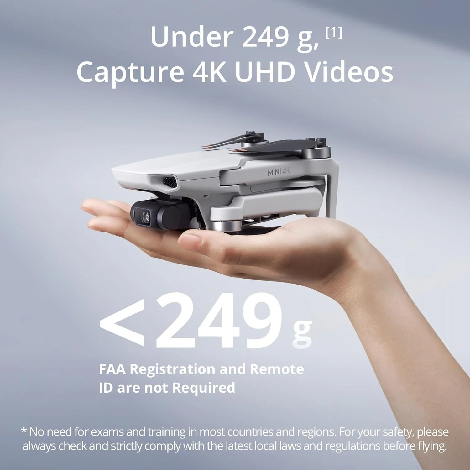 DJI Mini 4K، پهپاد دوربین 4K برای بزرگسالان، زیر 249 گرم، گیمبال 3 محوره، انتقال ویدیو 10 کیلومتری، بازگشت خودکار، مقاومت در برابر باد، 1 باتری 31 دقیقه پرواز، دارای گواهی MOIAT - نسخه امارات