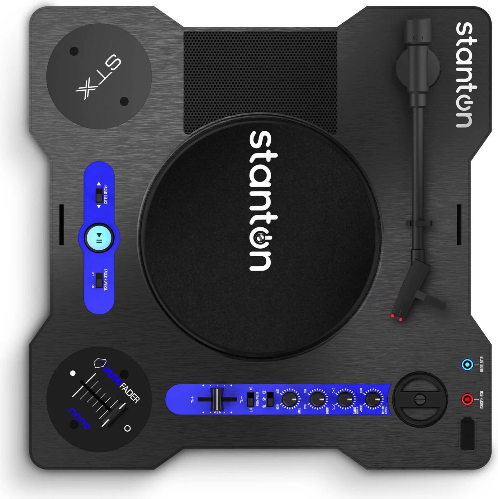 صفحه گردان استنتون DJ STX، دارای سوییچ 33 1/3، 45 و 78 دور در دقیقه، جک هدفون 1/4 و 1/8 اینچی، ورودی بلوتوث، اسلایدر زیر و بم صدا با گزینه Ultra-Pitch، بلندگوی داخلی، مشکی | STX صفحه گردان استنتون DJ STX، دارای سوییچ 33 1/3، 45 و 78 دور در دقیقه، جک هدفون 1/4 و 1/8 اینچی، ورودی بلوتوث، اسلایدر زیر و بم صدا با گزینه Ultra-Pitch، بلندگوی داخلی، مشکی | STX