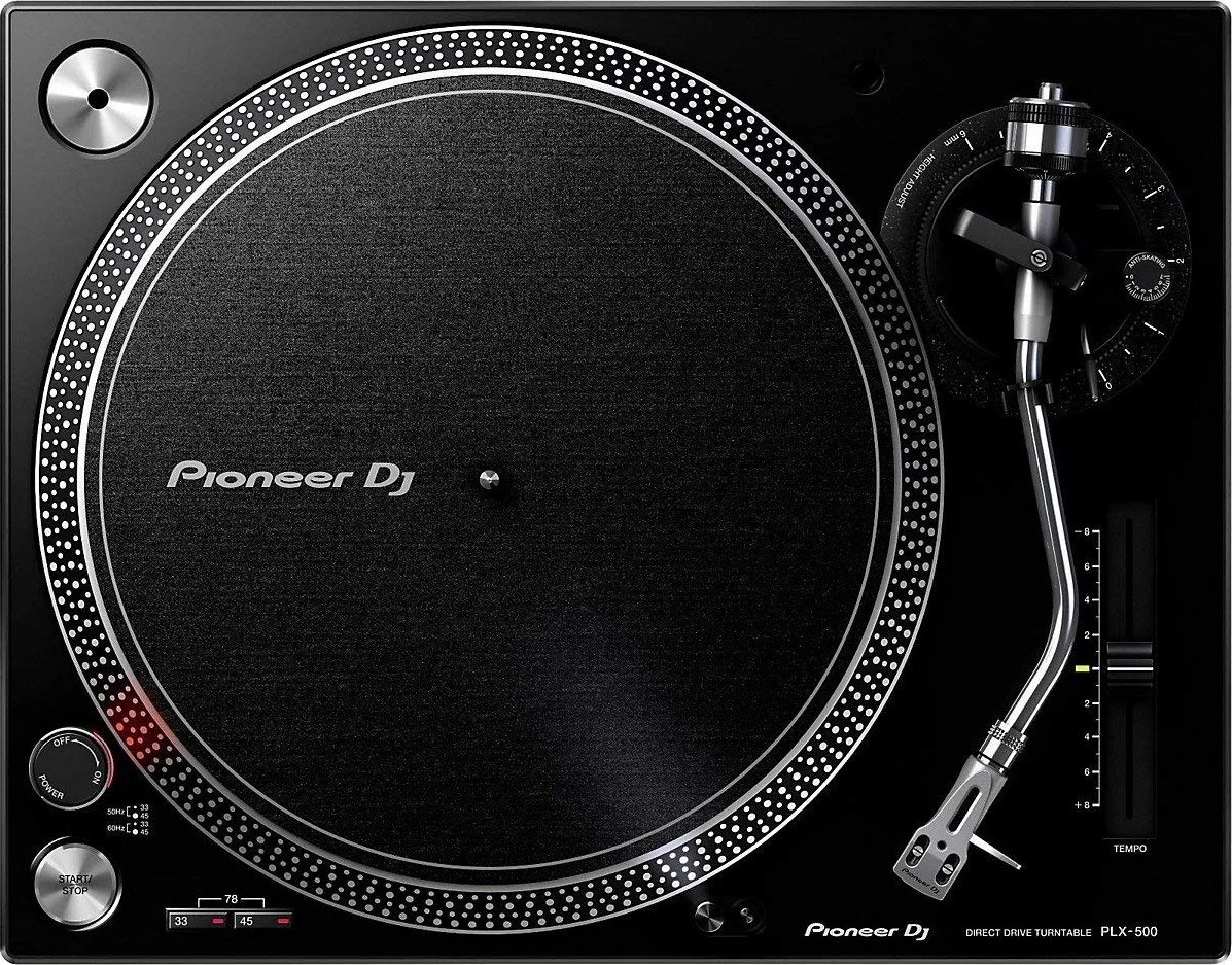 صفحه گردان USB پایونیر DJ PLX 500 K با گشتاور بالا و محرک مستقیم، مشکی | پری امپ Phono/Line، سازگار با Rekordbox DVS | PLX-500-K