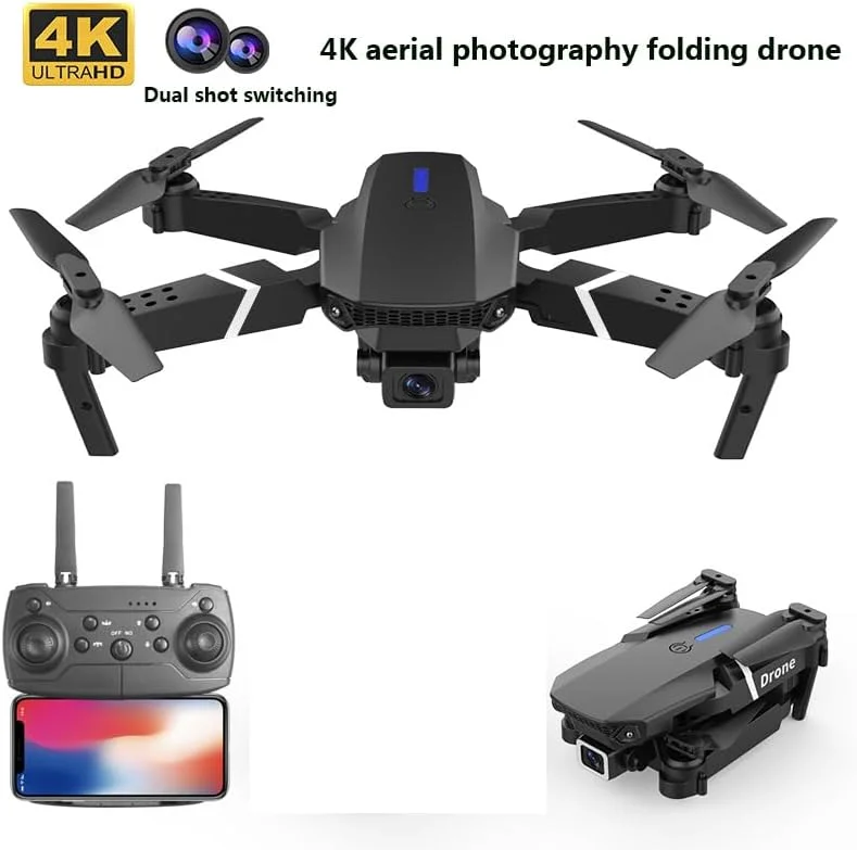 پهپاد COOLBABY با دوربین دوگانه 4K HD، شناور هوشمند، کوادکوپتر RC با WiFi FPV، حسگر گرانشی، تیک آف و فرود با یک کلید، حالت بدون سر، 2 باتری - مشکی پهپاد COOLBABY با دوربین دوگانه 4K HD، شناور هوشمند، کوادکوپتر RC با WiFi FPV، حسگر گرانشی، تیک آف و فرود با یک کلید، حالت بدون سر، 2 باتری - مشکی