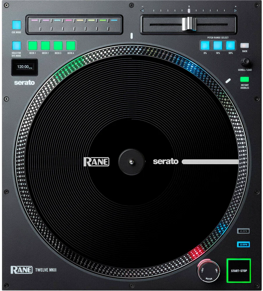 سیستم کنترل دی‌جی موتورایز وینیلی ۱۲ اینچی RANE DJ TWELVE MKII، کنترل DVS/USB MIDI، وینیلی ۱۲ اینچی کامل با صفحه گردان موتورایز، موتور گشتاور بالا، سرعت صفحه گردان ۳۳-۱/۳ و ۴۵ دور در دقیقه، اتصال از طریق USB، مشکی
