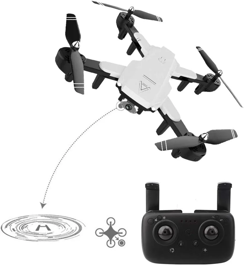 کوادکوپتر تاشو با دوربین دوگانه HD، کوادکوپتر RC تاشو 2.4 گیگاهرتز، کوادکوپتر RC حرفه ای با حالت بدون سر، حفظ ارتفاع، دنبال کردن خودکار، بازگشت با یک کلید برای کودکان و بزرگسالان (سفید 4K با حفظ ارتفاع)
