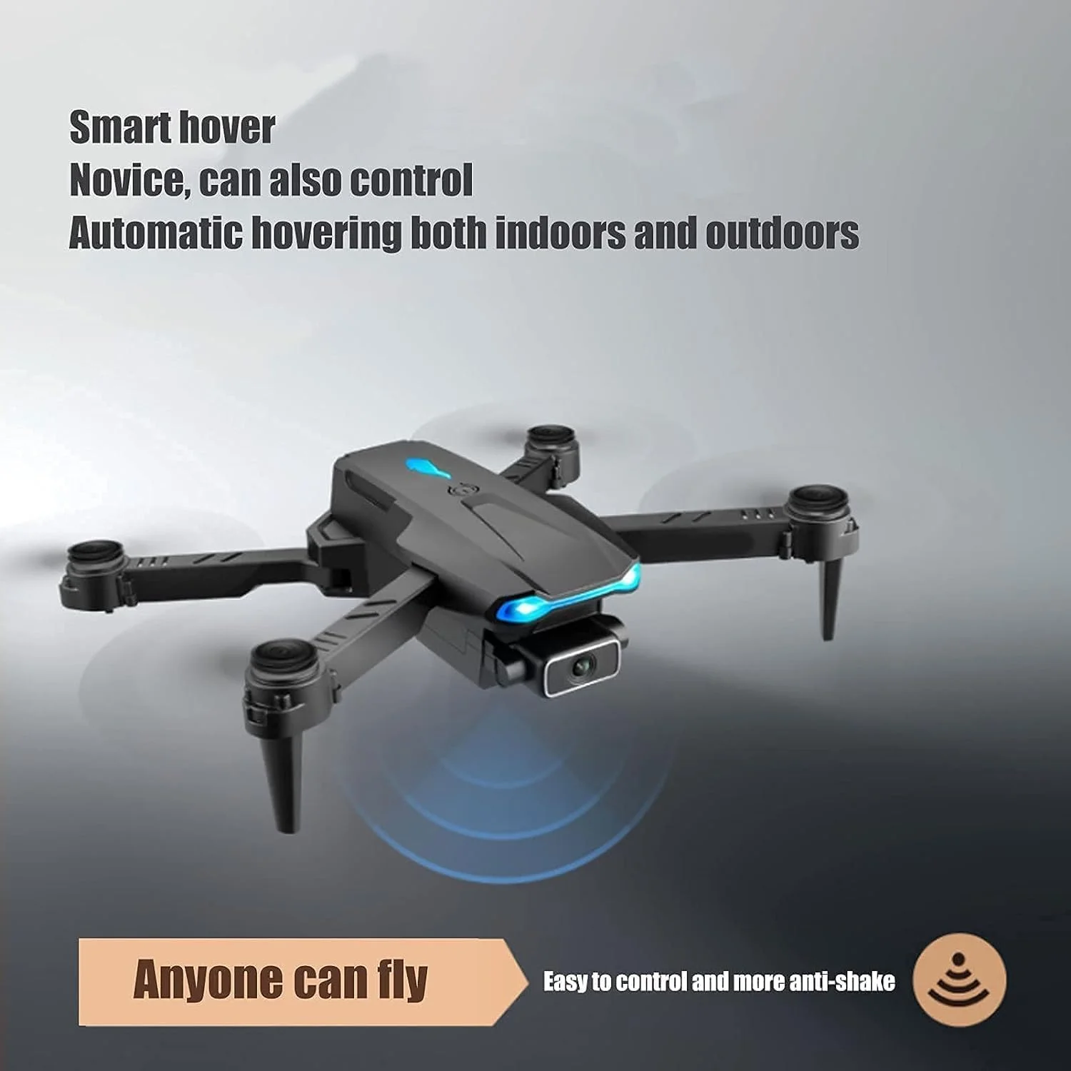 پهپاد COOLBABY با دوربین دوگانه 4K HD، شناور هوشمند، کوادکوپتر RC با WiFi FPV، حسگر گرانشی، تیک آف و فرود با یک کلید، حالت بدون سر، 2 باتری - مشکی پهپاد COOLBABY با دوربین دوگانه 4K HD، شناور هوشمند، کوادکوپتر RC با WiFi FPV، حسگر گرانشی، تیک آف و فرود با یک کلید، حالت بدون سر، 2 باتری - مشکی