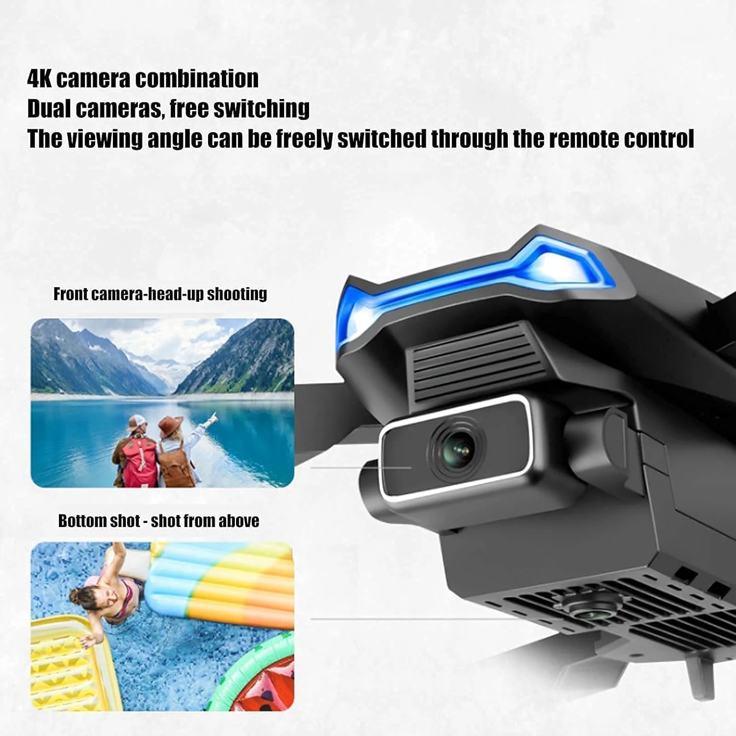 پهپاد COOLBABY با دوربین دوگانه 4K HD، شناور هوشمند، کوادکوپتر RC با WiFi FPV، حسگر گرانشی، تیک آف و فرود با یک کلید، حالت بدون سر، 2 باتری - مشکی پهپاد COOLBABY با دوربین دوگانه 4K HD، شناور هوشمند، کوادکوپتر RC با WiFi FPV، حسگر گرانشی، تیک آف و فرود با یک کلید، حالت بدون سر، 2 باتری - مشکی