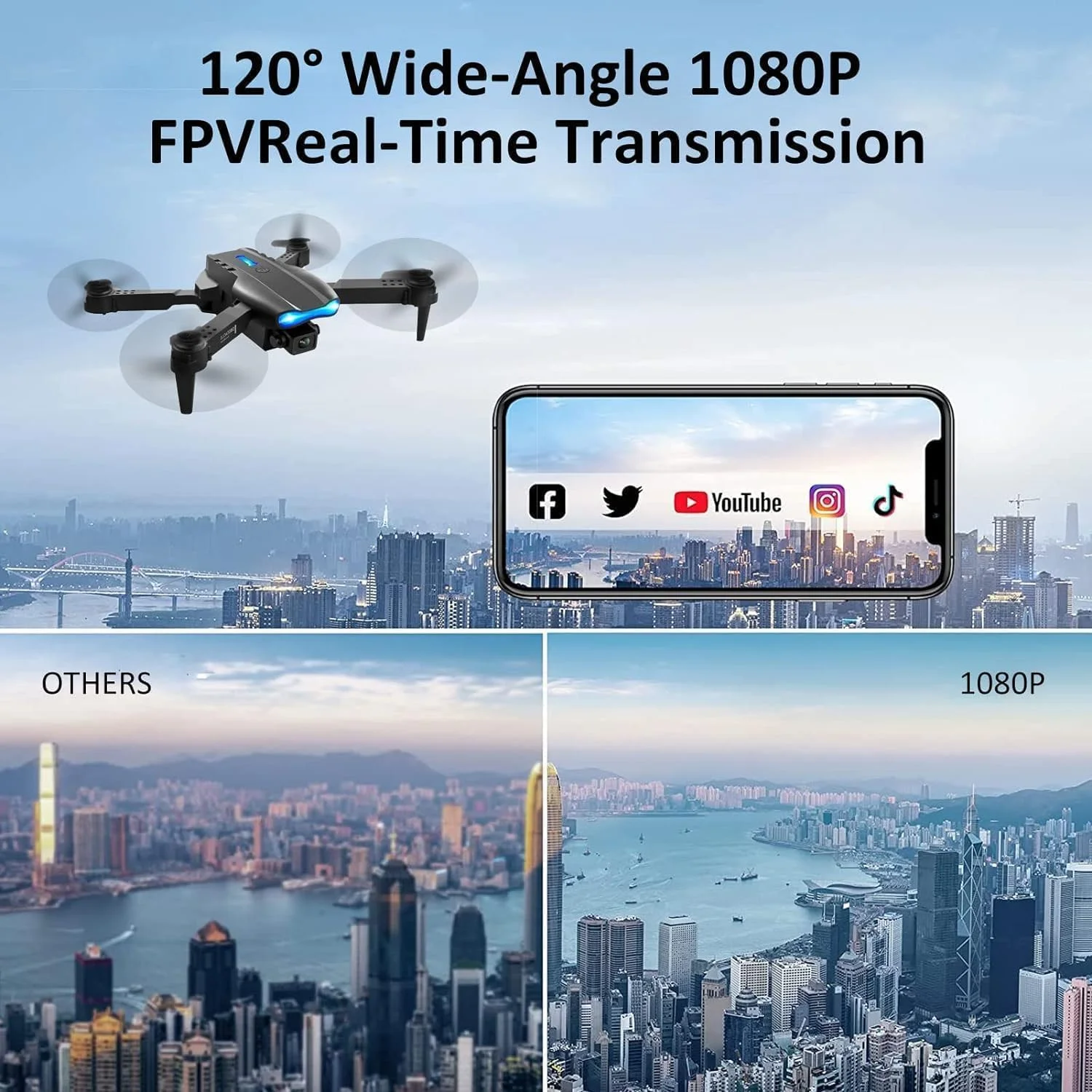 مینی پهپاد 4K با دوربین دوگانه HD 1080P FPV تاشو با قابلیت حفظ ارتفاع پایدار، سلفی با حرکات، چرخش سه بعدی، شروع با یک کلید، باتری های دوگانه، ایده آل برای هدیه، چرخش 360 درجه و حالت بدون سر.