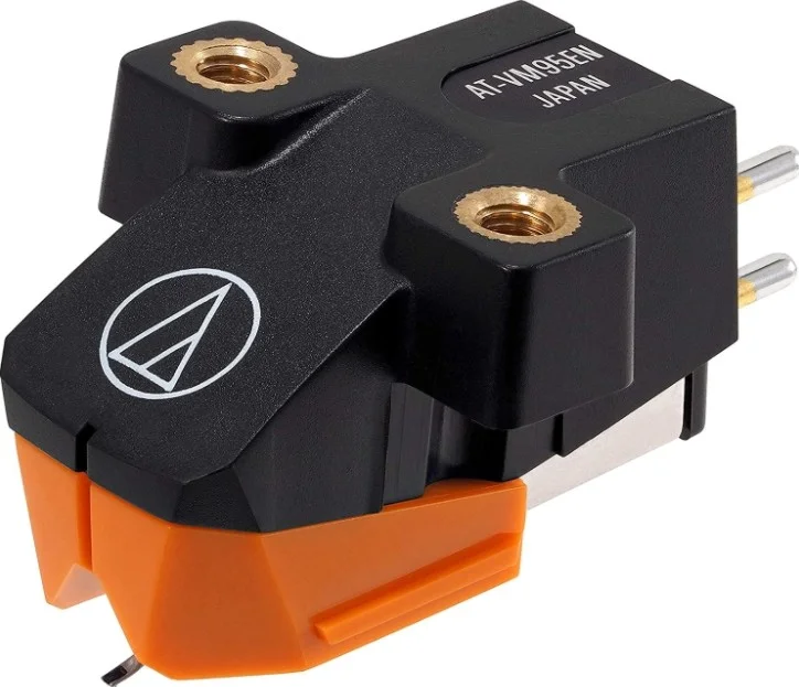 کارتریج مغناطیسی متحرک دوگانه Audio Technica AT-VM95EN با سوزن بیضی شکل 0.3x0.7 میلی‌متری، خروجی 3.5 میلی‌ولت، تفکیک کانال 22 دسی‌بل | AT-VM95EN