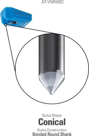 سوزن گرامافون جایگزین Audio-Technica AT-VMN95C، کانتولیور آلومینیومی، ساق گرد متصل، آبی | AT-VMN95C سوزن گرامافون جایگزین Audio-Technica AT-VMN95C، کانتولیور آلومینیومی، ساق گرد متصل، آبی | AT-VMN95C