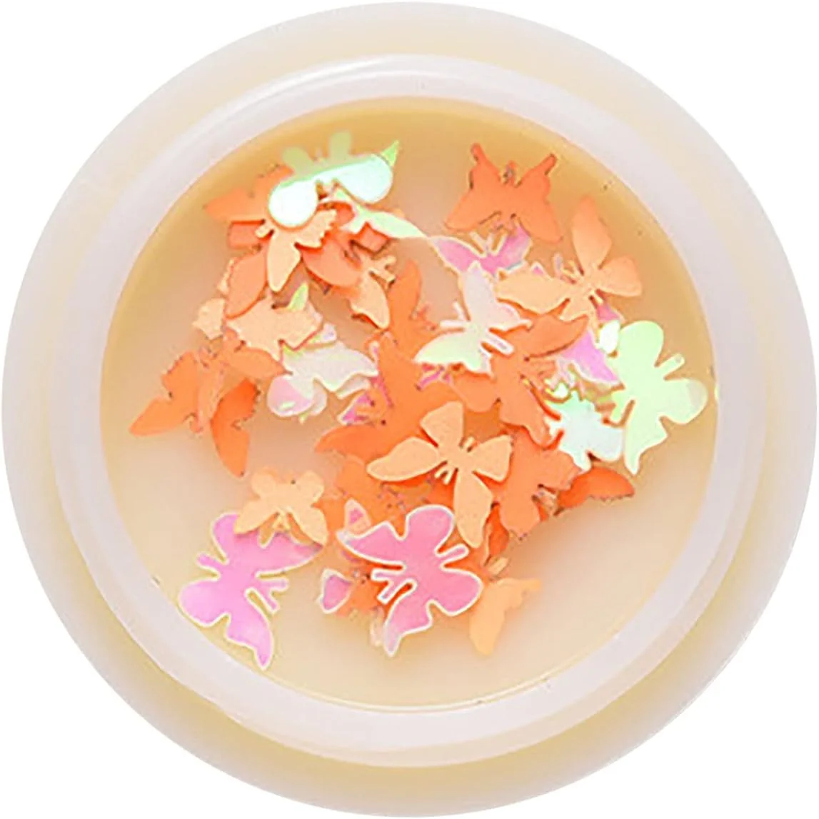 اکلیل هنری ناخن پروانه ای شب تاب - پولک های پروانه ای، پولک های اکریلیک، اکلیل درخشان هولوگرافیک برای تزئین ناخن (نارنجی) اکلیل هنری ناخن پروانه ای شب تاب - پولک های پروانه ای، پولک های اکریلیک، اکلیل درخشان هولوگرافیک برای تزئین ناخن (نارنجی)