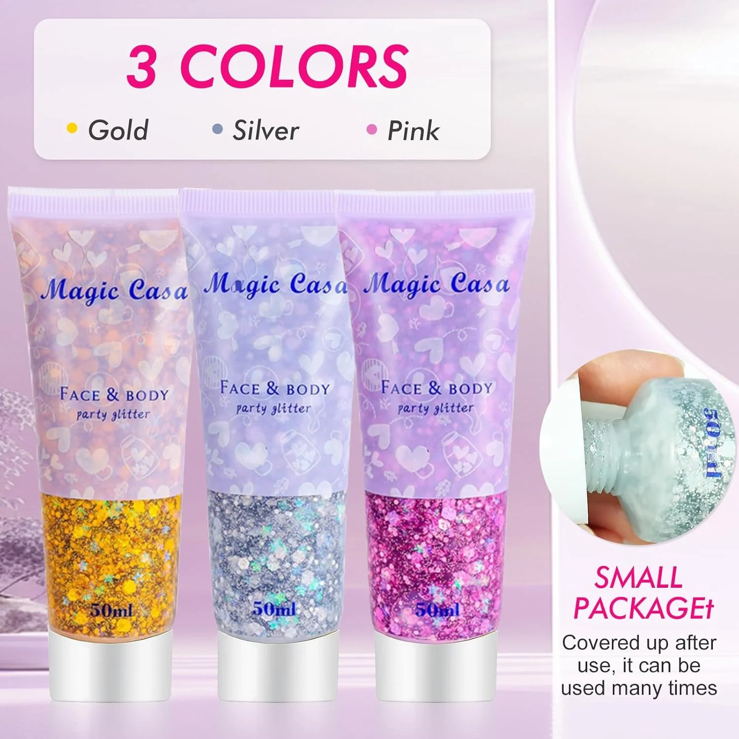 مجموعه ۳ عددی ژل اکلیلی بدن، اکلیل صورت برای جشنواره، پولک های پری دریایی، ژل مایع اکلیلی درشت برای مو، لب، ناخن، آرایش، لوازم آرایشی، مهمانی، پولک های آرایشی (طلایی + نقره ای + صورتی) مجموعه ۳ عددی ژل اکلیلی بدن، اکلیل صورت برای جشنواره، پولک های پری دریایی، ژل مایع اکلیلی درشت برای مو، لب، ناخن، آرایش، لوازم آرایشی، مهمانی، پولک های آرایشی (طلایی + نقره ای + صورتی)