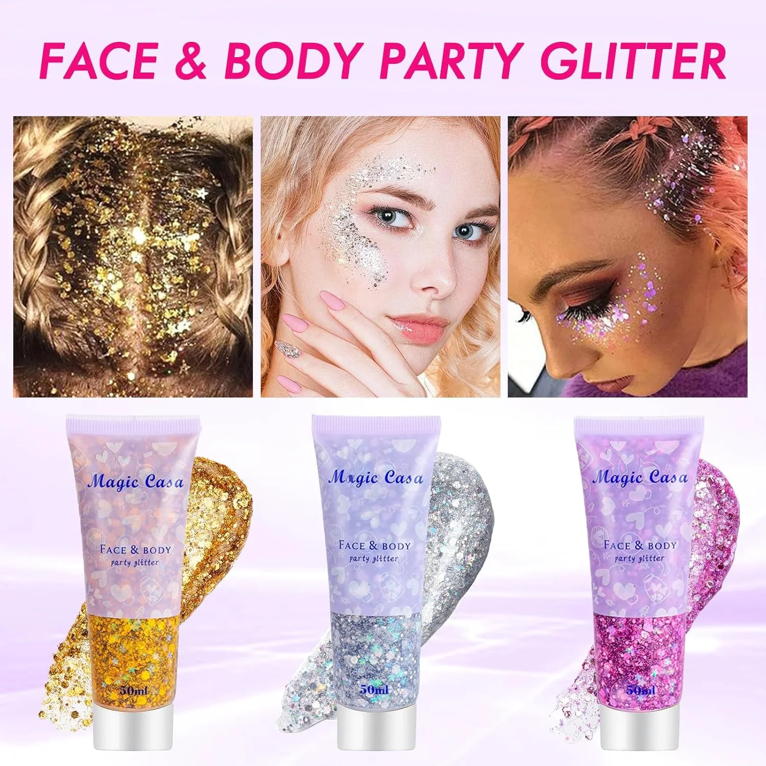 مجموعه ۳ عددی ژل اکلیلی بدن، اکلیل صورت برای جشنواره، پولک های پری دریایی، ژل مایع اکلیلی درشت برای مو، لب، ناخن، آرایش، لوازم آرایشی، مهمانی، پولک های آرایشی (طلایی + نقره ای + صورتی) مجموعه ۳ عددی ژل اکلیلی بدن، اکلیل صورت برای جشنواره، پولک های پری دریایی، ژل مایع اکلیلی درشت برای مو، لب، ناخن، آرایش، لوازم آرایشی، مهمانی، پولک های آرایشی (طلایی + نقره ای + صورتی)