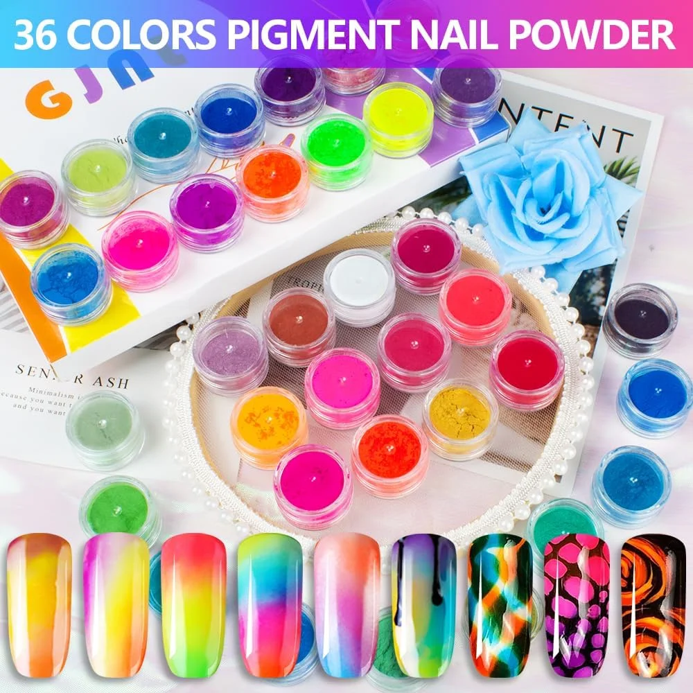 پودر رنگدانه نئون برای ناخن و سایه چشم - 36 رنگ نئون فلورسنت رنگین کمانی، پودر رنگدانه طراحی ناخن سه بعدی برای ناخن های اکریلیک، خط چشم سایه چشم رنگدانه آرایشی نئون هالووین پودر رنگدانه نئون برای ناخن و سایه چشم - 36 رنگ نئون فلورسنت رنگین کمانی، پودر رنگدانه طراحی ناخن سه بعدی برای ناخن های اکریلیک، خط چشم سایه چشم رنگدانه آرایشی نئون هالووین