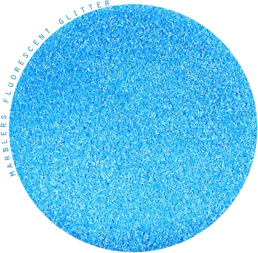 اکلیل نئونی ماربلرز [آبی فلورسنت] ۴۲ گرم | ریز | غیر سمی، وگان، بدون تست حیوانی | مناسب صورت، بدن، سایه چشم، مو، جشنواره، آرایش مهمانی | طراحی ناخن، لاک | رزین، لیوان، اسلایم، کاردستی