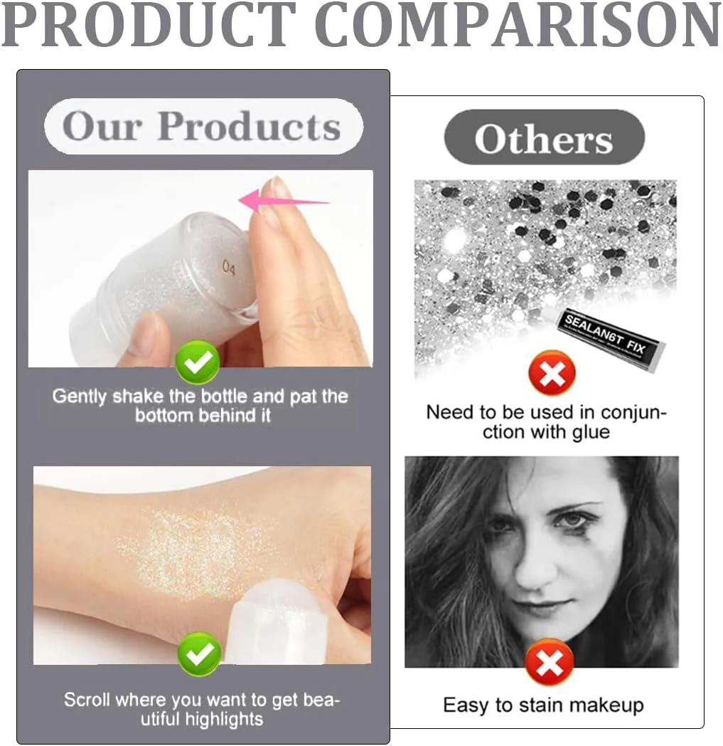 ژل اکلیلی رولی برای مو، صورت و بدن، ژل اکلیلی بدن، لوسیون بدن اکلیلی درشت، سایه چشم مایع اکلیلی، آرایش دائم صورت، مو، لب، ناخن، لوازم آرایشی جشنواره، 25 میلی لیتر، نقره ای