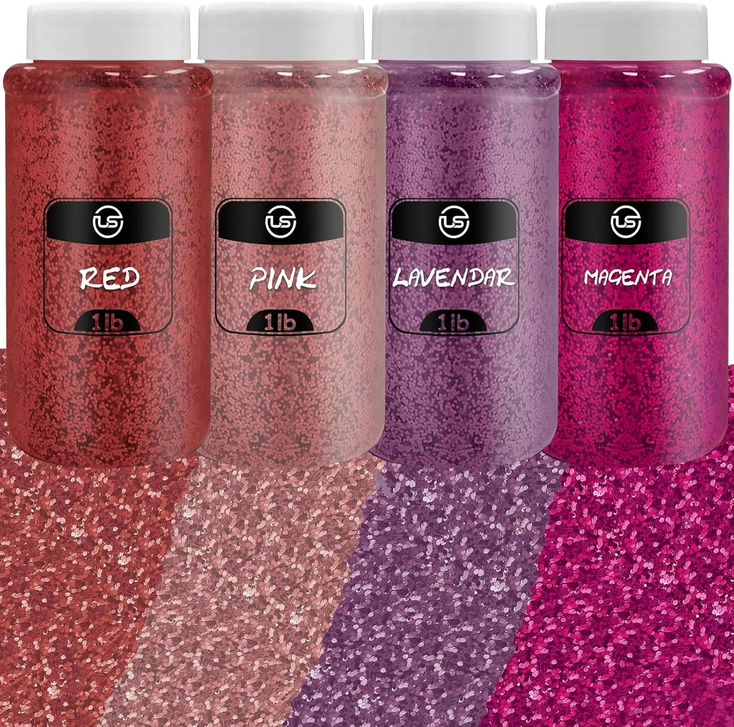 مجموعه اکلیل فله ای، اکلیل ریز برای صنایع دستی، رزین و اسکرپ بوک، بسته 4 عددی - 1 پوند/16 اونس در هر بطری شیکر، عالی برای صنایع دستی، تزئینات و لیوان ها