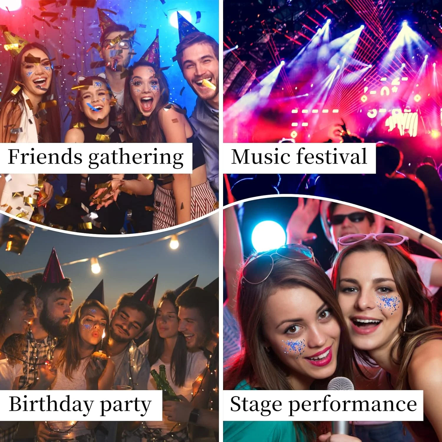 ژل اکلیلی درشت Labymos، ژل بدن اکلیلی، اکلیل آرایشی برای صورت، مو، ناخن، سایه چشم مایع پولکی بادوام و درخشان، 50 میلی لیتر (آبی #01)