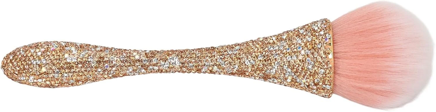 برس گردگیری ناخن، برس پودر ناخن، قدرت جذب پودر قوی، جلوگیری از تغییر شکل موهای نایلونی با سطوح براق برای سالن ناخن (زرد)