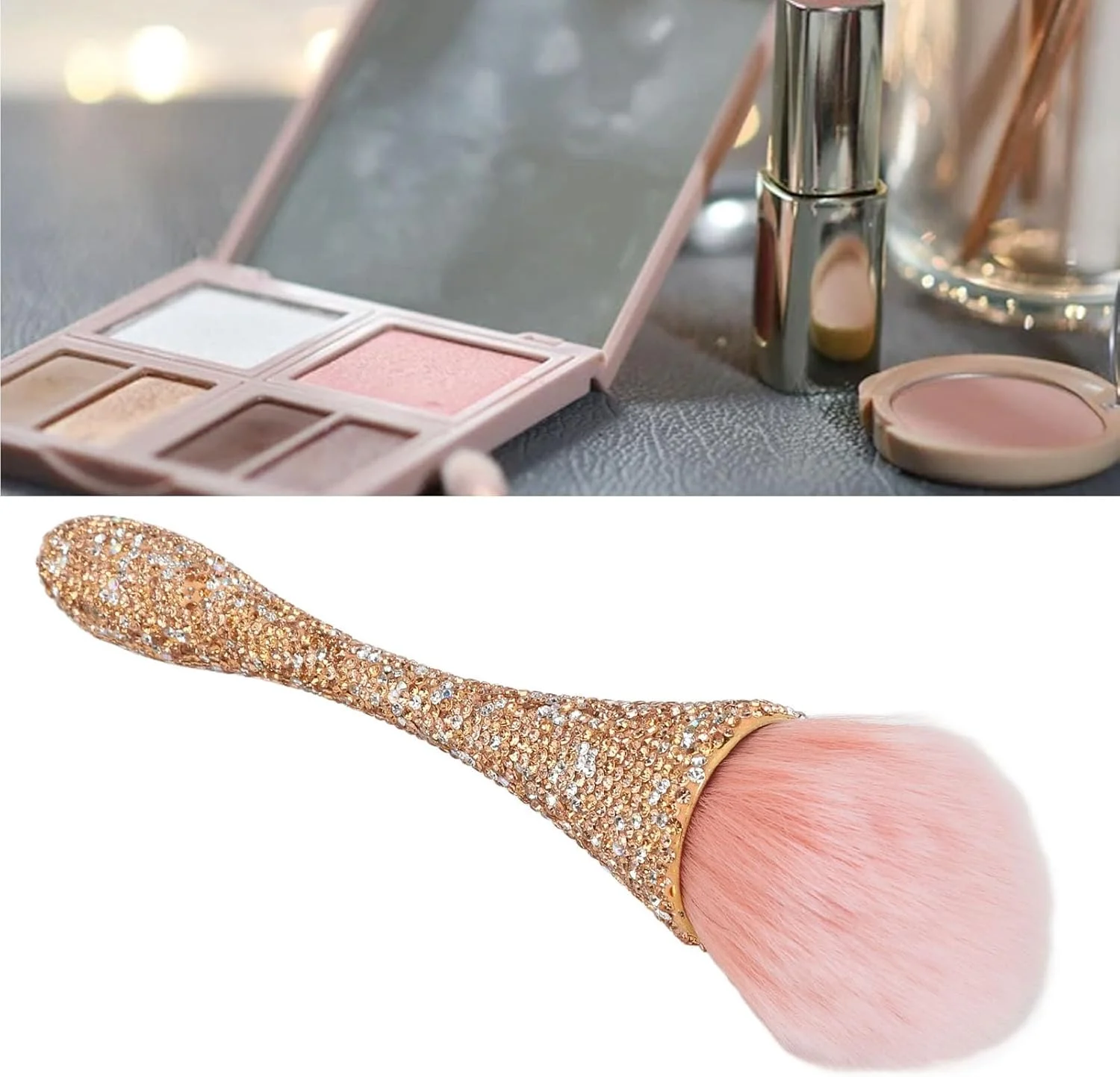 برس گردگیری ناخن، برس پودر ناخن، قدرت جذب پودر قوی، جلوگیری از تغییر شکل موهای نایلونی با سطوح براق برای سالن ناخن (زرد)