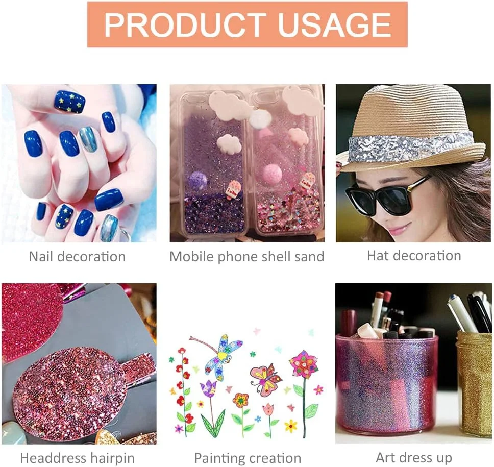 ست اکلیل چند رنگ برای صورت، بدن، گونه و مو، مناسب آرایش زیبایی جشن و مهمانی، شامل 1 عدد ظرف گرد سفید برای مانیکور