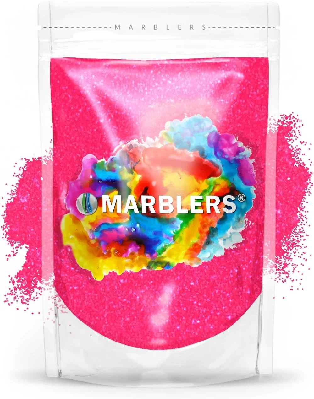 اکلیل نئونی ماربلرز [صورتی فلورسنت] 85 گرم | ریز | غیر سمی، وگان، بدون تست حیوانی | صورت، بدن، سایه چشم، مو، جشنواره، آرایش مهمانی | طراحی ناخن، لاک | رزین، لیوان، اسلایم، کاردستی